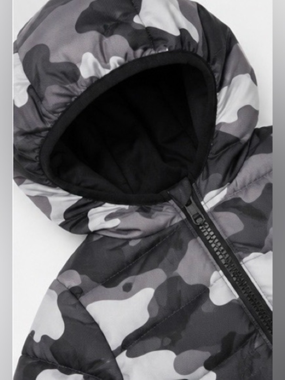 Michael Kors Baby Hooded One-Piece in Black and Gray Camo - Picture 4 of 4
